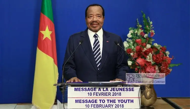message paul biya jeunesse 10 2 2018