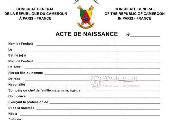 Cameroun: L’Etat Civil en réhabilitation avec l’appui de la France