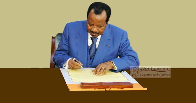 Paul Biya signe decret