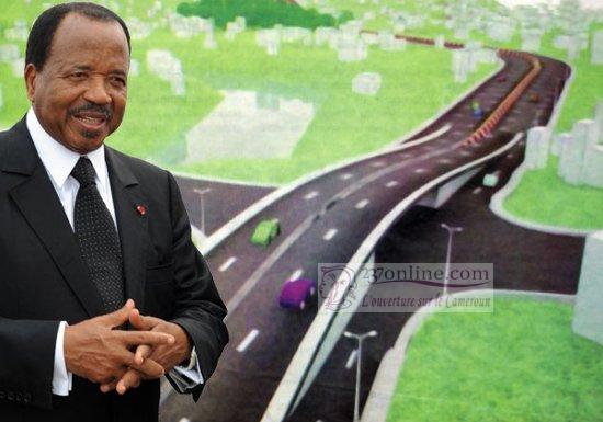 Paul Biya et l'autoroute Yaoundé Nsimalen