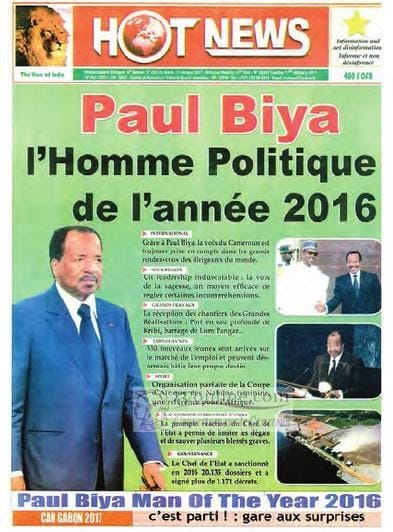 Cameroun – Distinction: Paul Biya, homme politique de l’année