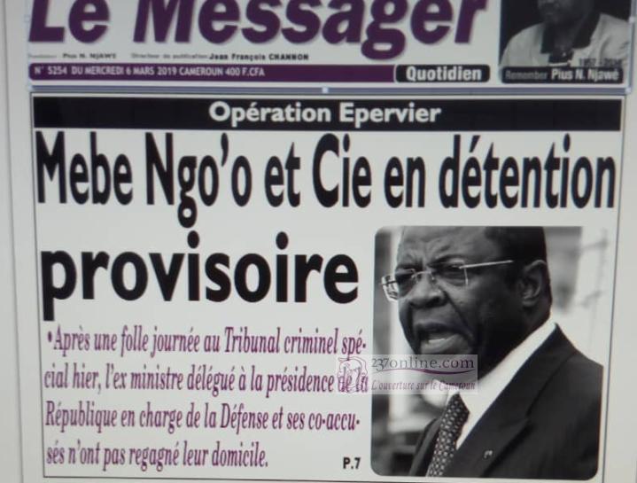 Cameroun – Opération épervier: Edgard Alain Mebe Ngo’o aux arrêts