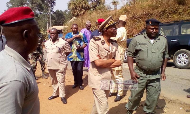 North West Governor LELE L'Afrique Flanked By Close Aides Visiting Check Points