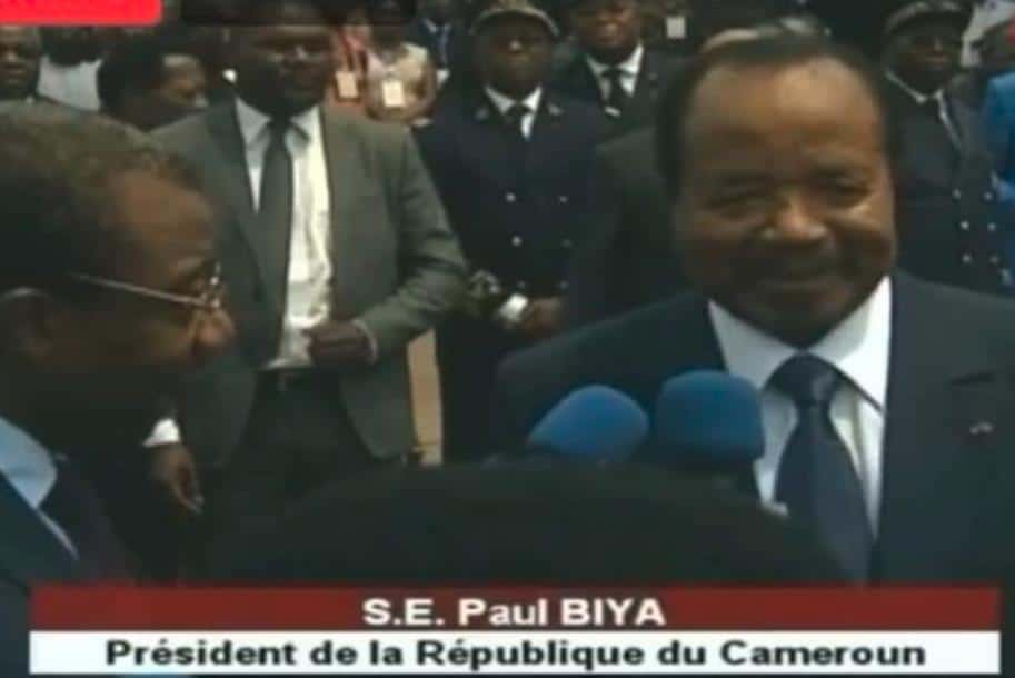 Paul biya après son vote du 09 février 2020