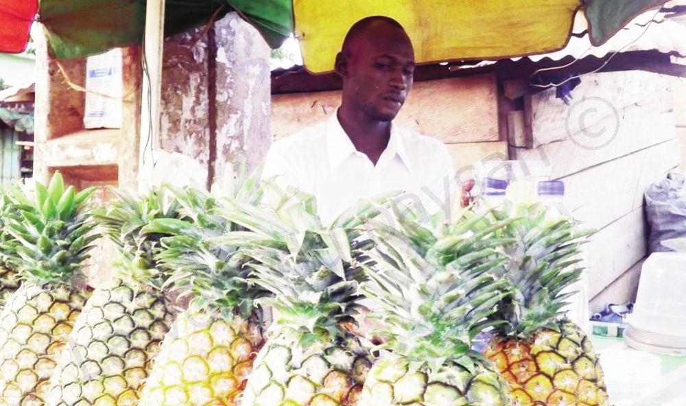 Un vendeur de jus de fruit naturel