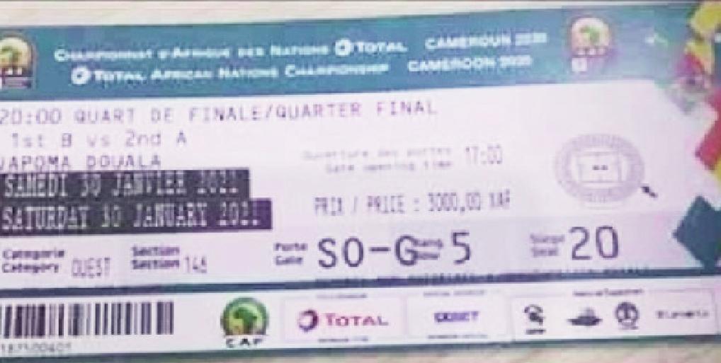 un ticket de Cameroun-Rdc