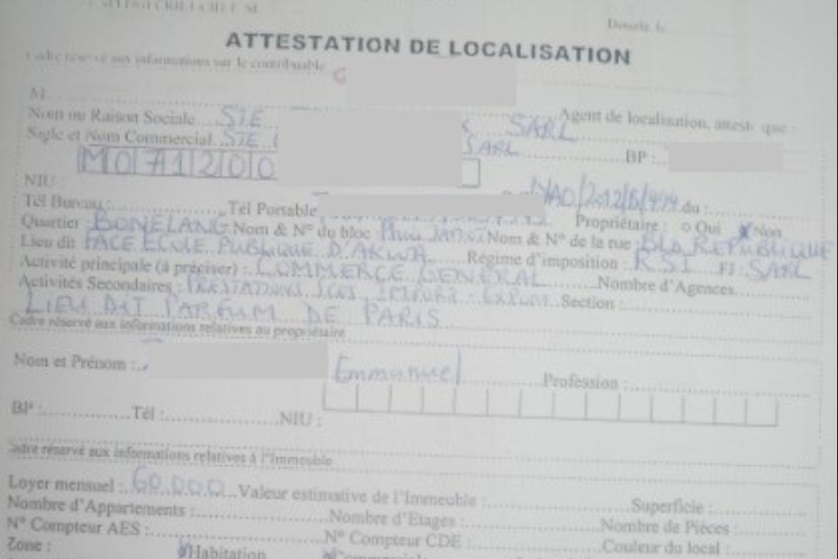 attestations de localisation