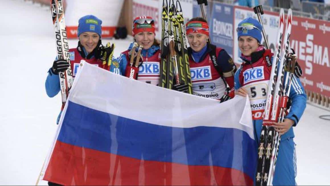 L’équipe russe arrive deuxième au relais à une étape de la Coupe du monde de biathlon