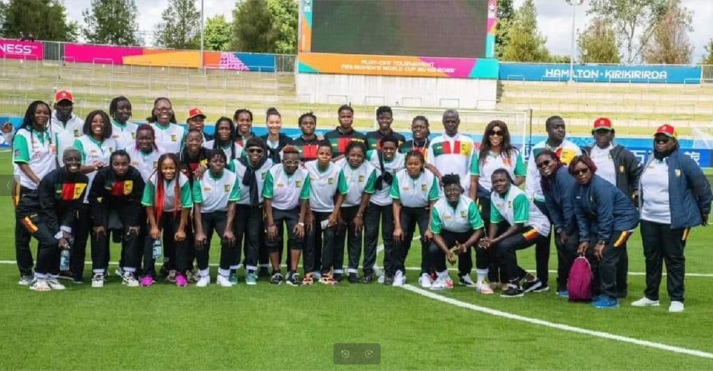 Les Lionnes indomptables en reconnaissance au Waikato Stadium pour le barrage de la Coupe du Monde Féminine FIFA 2023 2 Lionnes indomptables 2