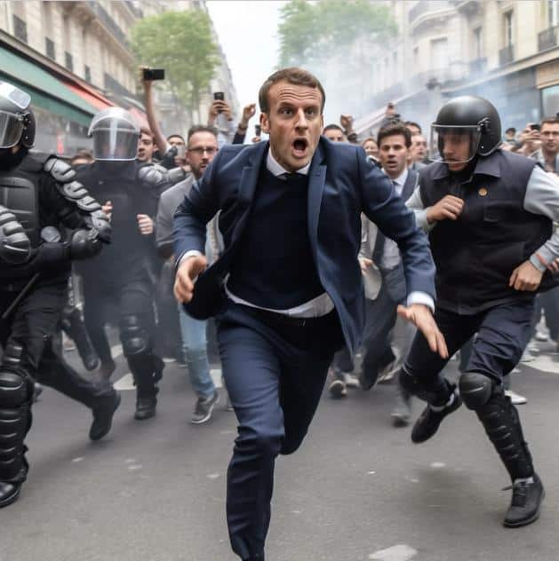 Macron descend dans la rue pour protester contre la réforme de l'âge de la retraite en France 3 Macron et les Gilets Jaunes2