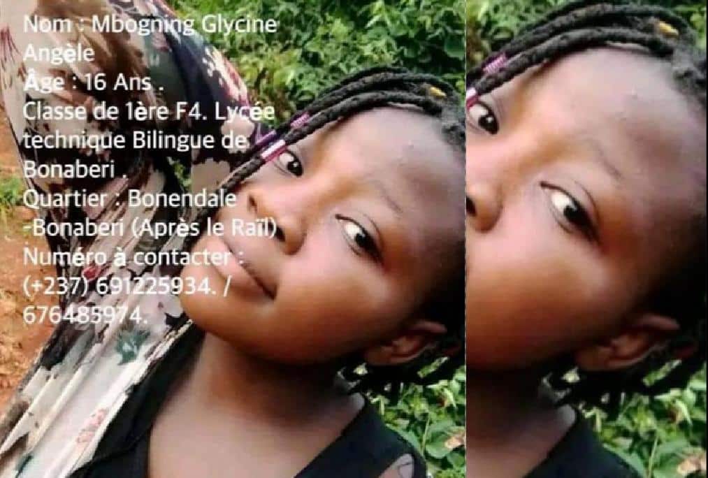 Urgent au Cameroun: Angèle, 16 ans, disparue sans laisser de trace