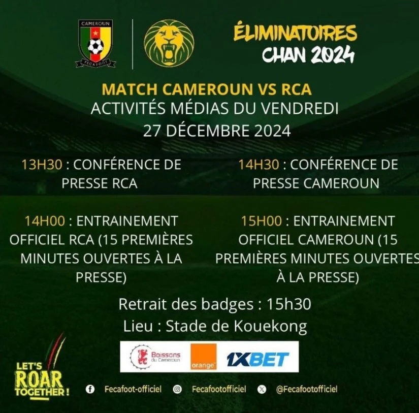 Programme match CMR-RCA