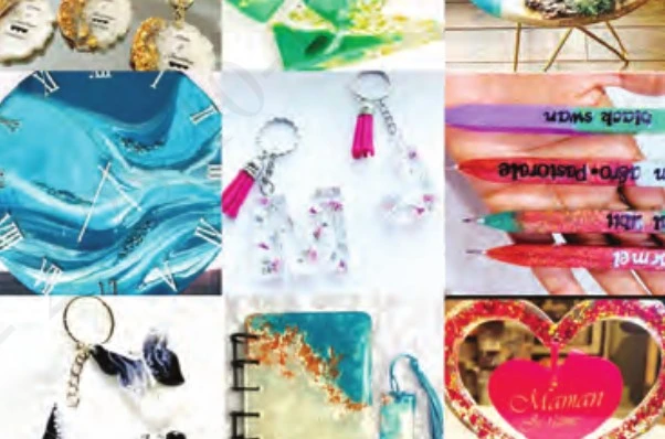 Résine époxy au Cameroun – jeunes artisans créent des objets colorés et personnalisés